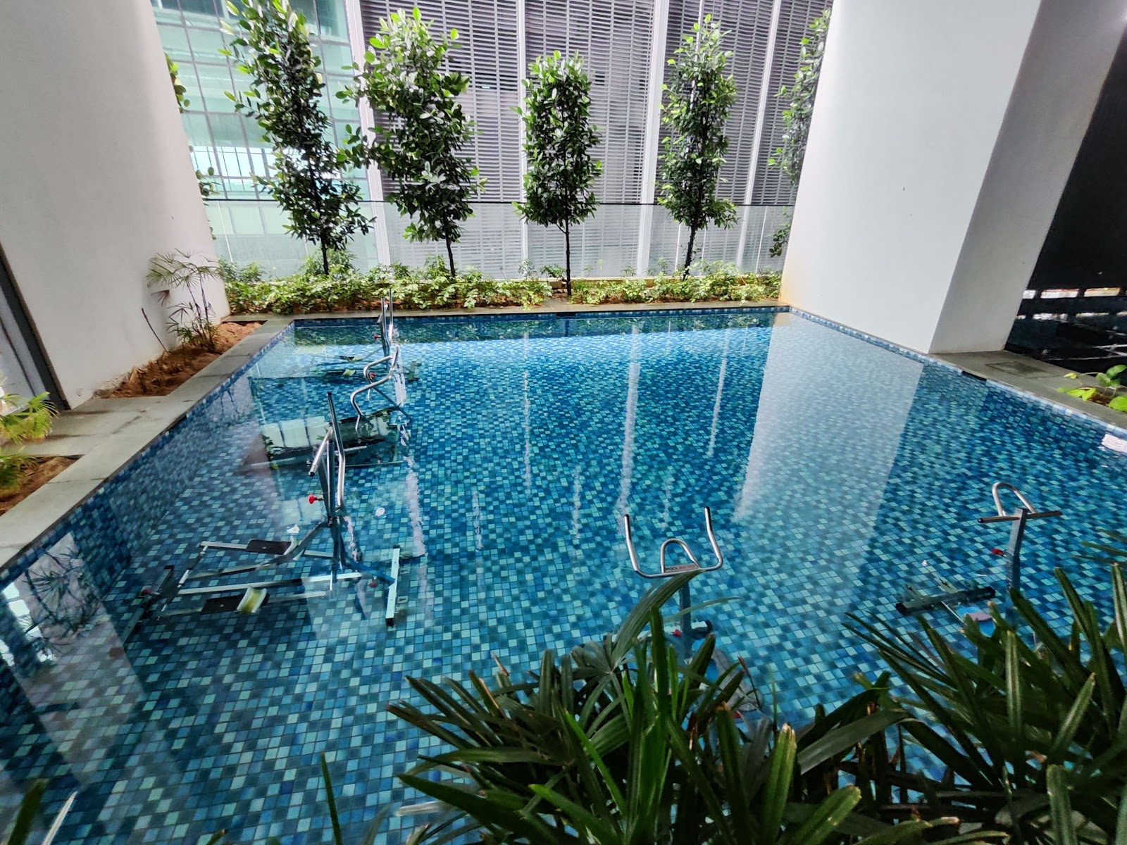 ARIA Luxury Residence: A swimming pool containing underwater exercise equipment