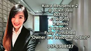 Kiara Residence 2 1073 sf Fully Furnished- for Rent